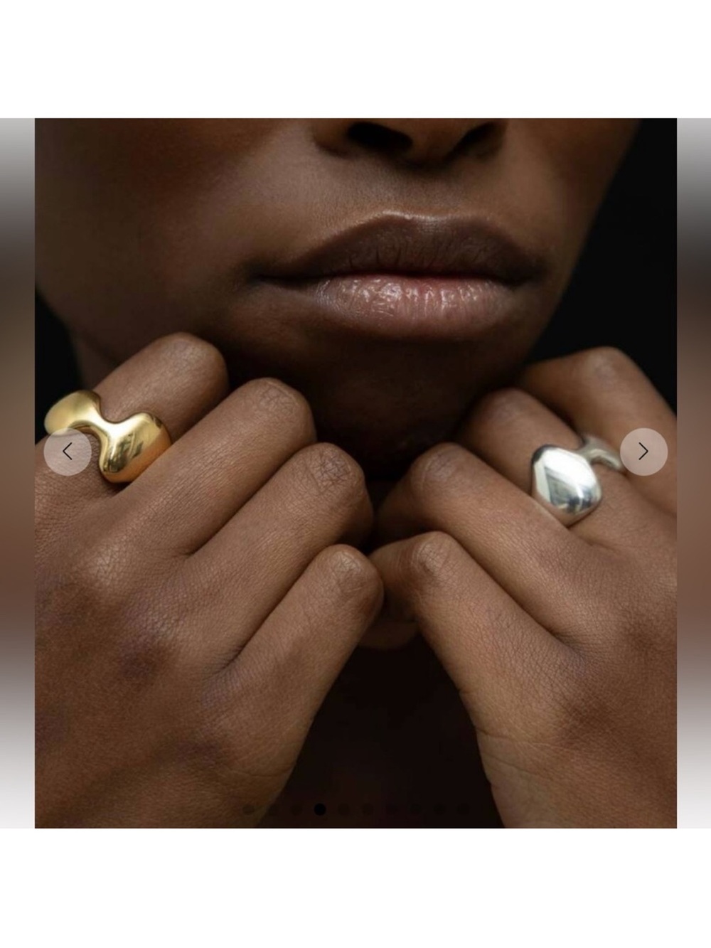 Gold  Statement Rings - sz 9.25 Mara Paris